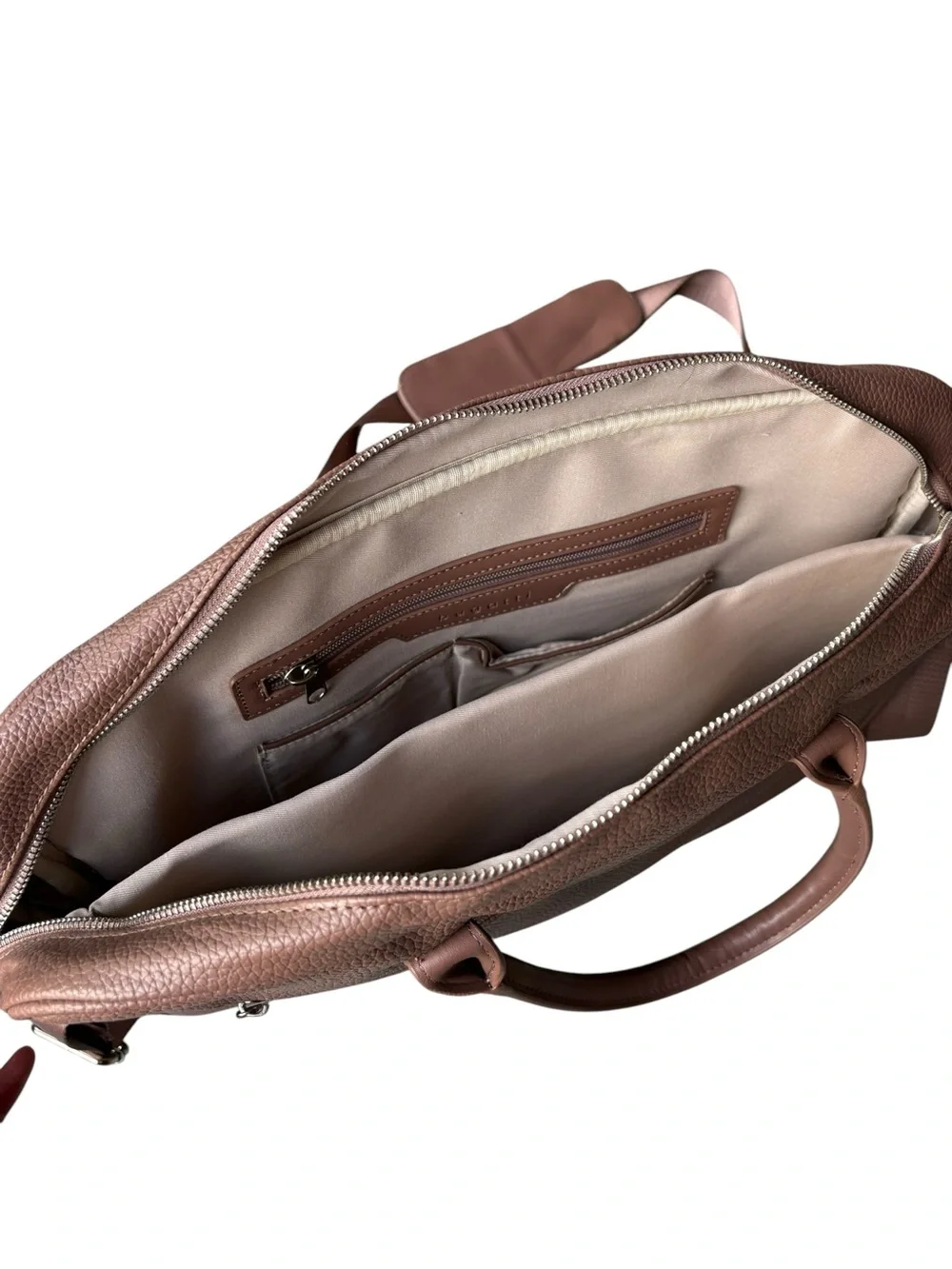 Bugatti Pebbled Vegan Leather Laptop Bag (Mauve)